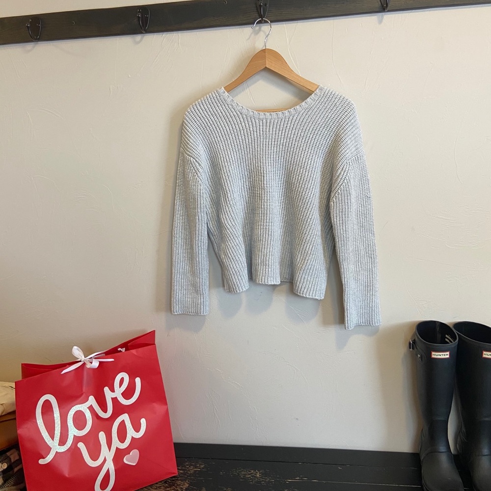 Sweater with deep v back